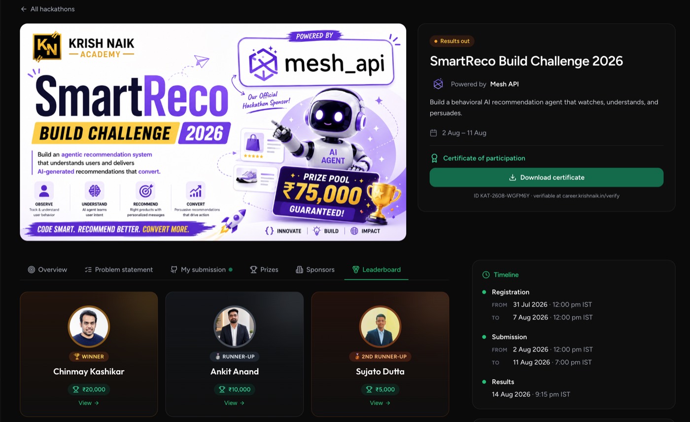 Hackathon platform